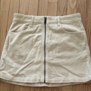 American Eagle Outfitters Beige Corduroy Mini Skirt